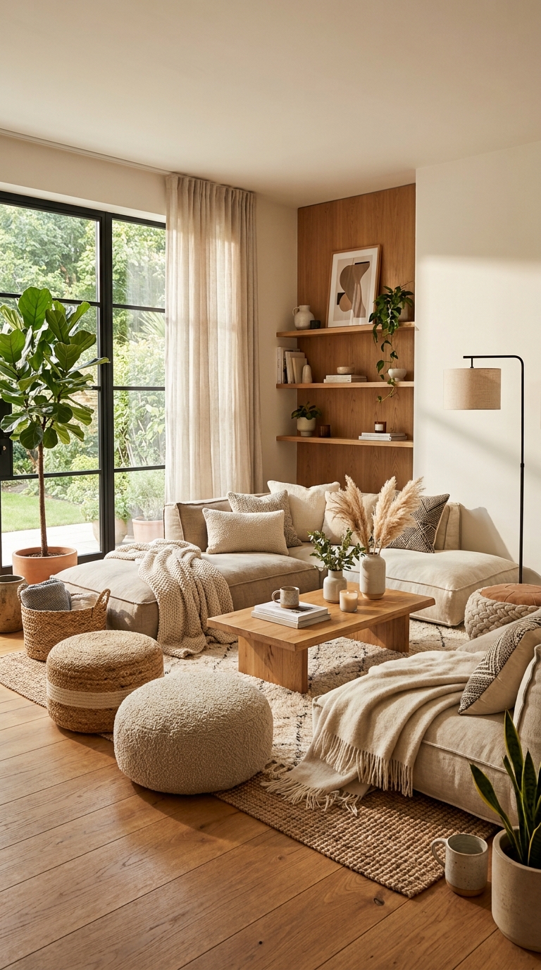 Cozy floor seating living room ideas