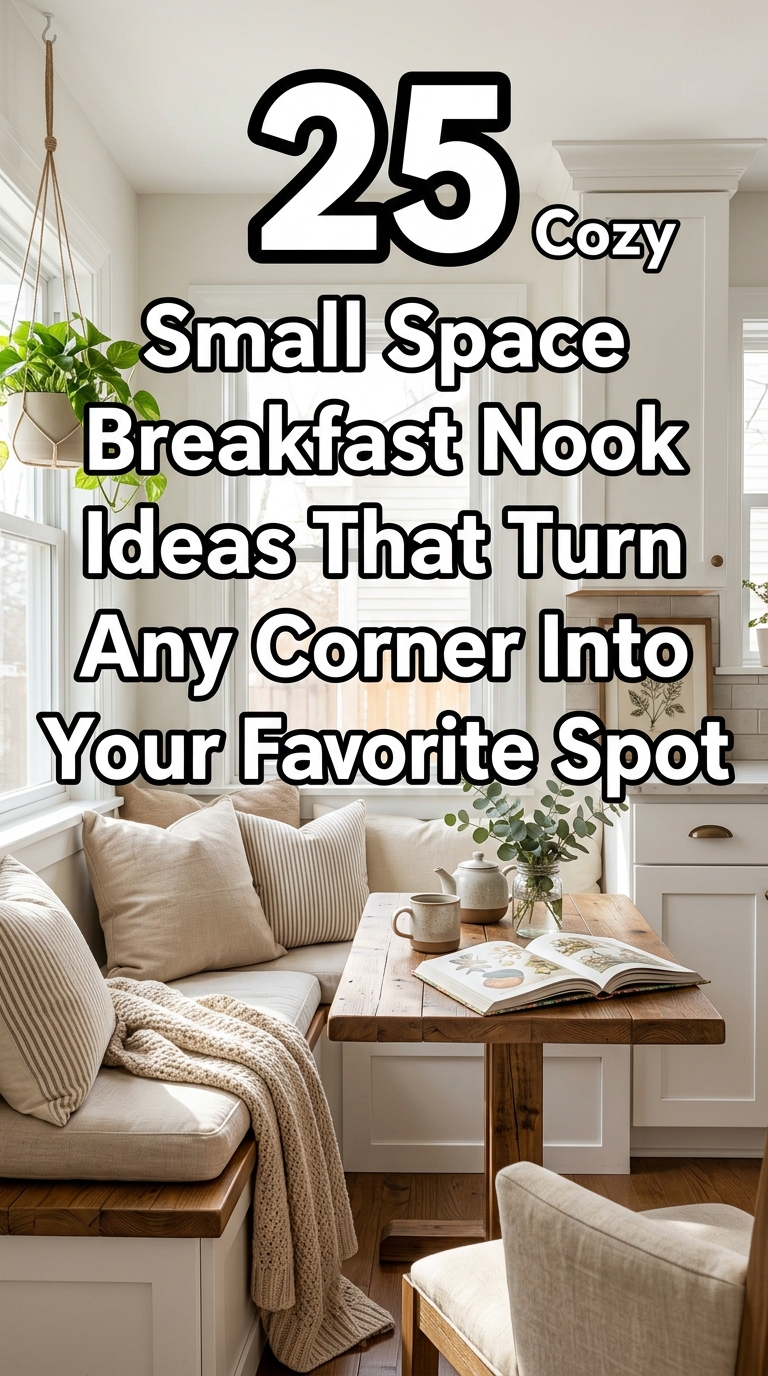 Small cozy breakfast nook with corner bench seating in a bright compact kitchen space