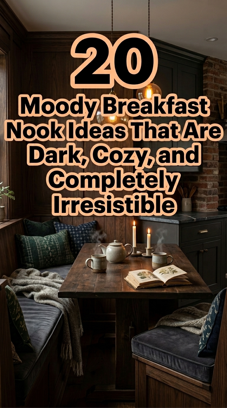 Dark and cozy breakfast nook ideas featuring moody seating and stylish kitchen corner inspiration