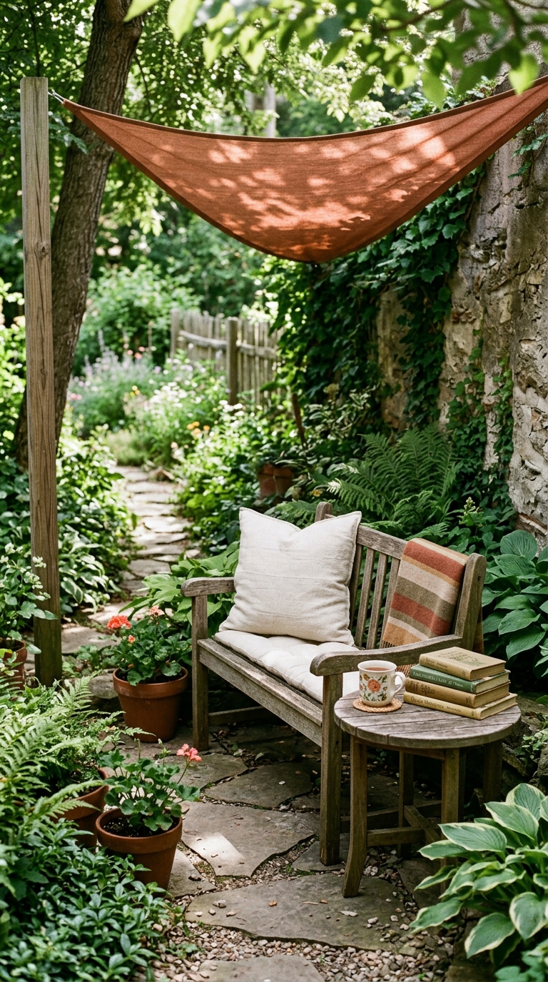 Mixed hardscaping idea with pavers and gravel for a small side yard
