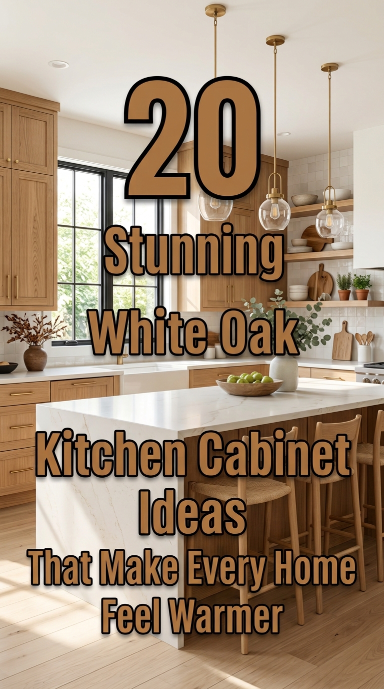 Modern white oak kitchen cabinets with warm natural wood finishes.