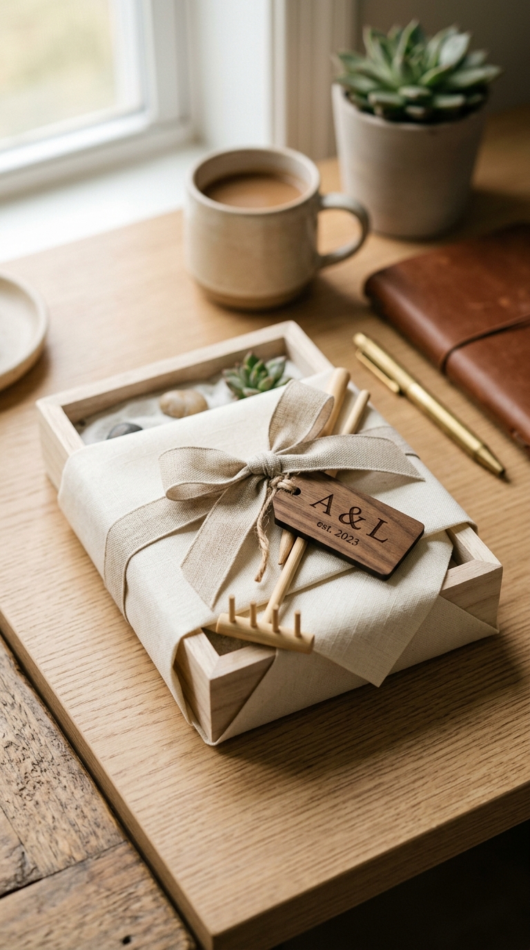 Personalized mini zen garden gift idea for coworkers or office gifts