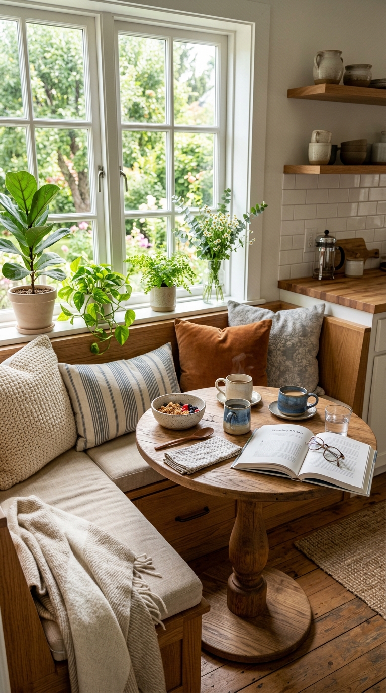 Cozy small space breakfast nook ideas with built-in seating and stylish kitchen corner inspiration