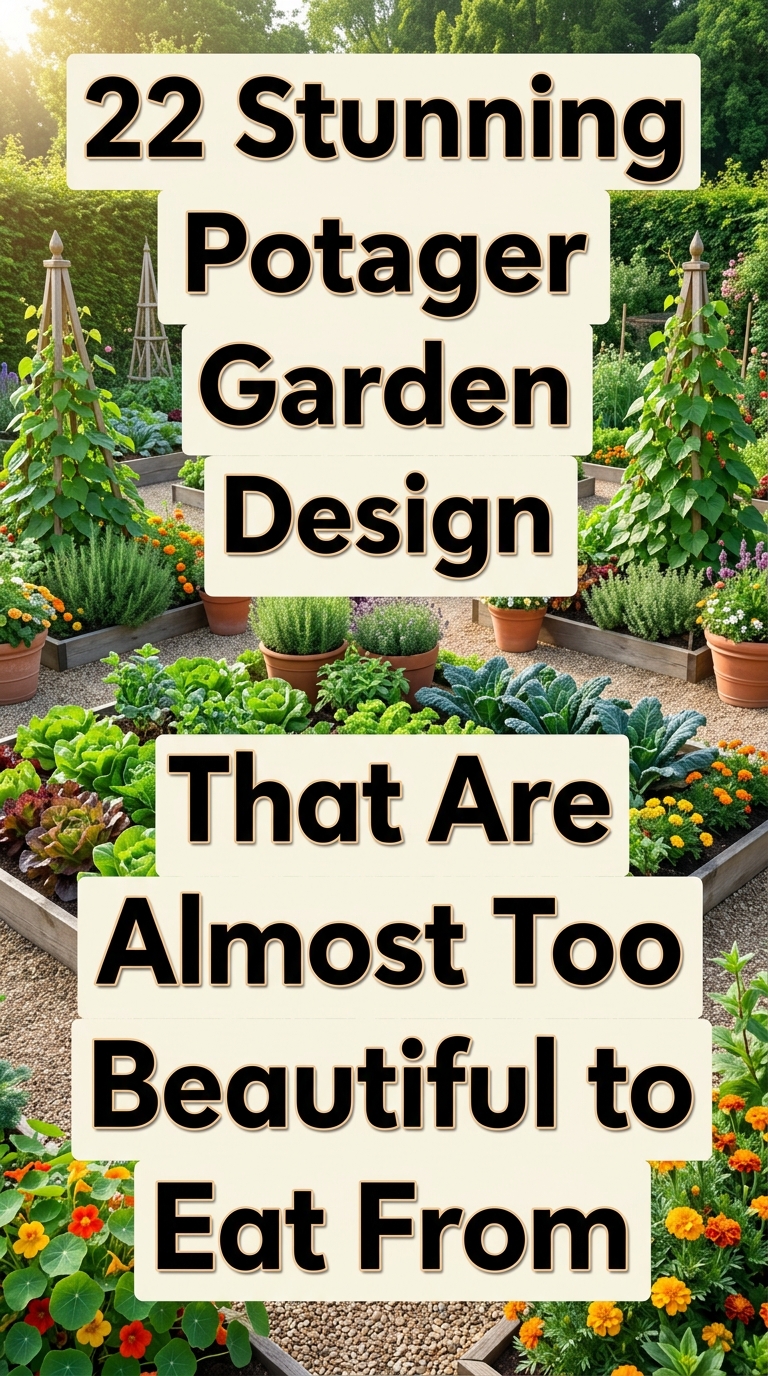 Elegant potager garden with vegetables and flowers