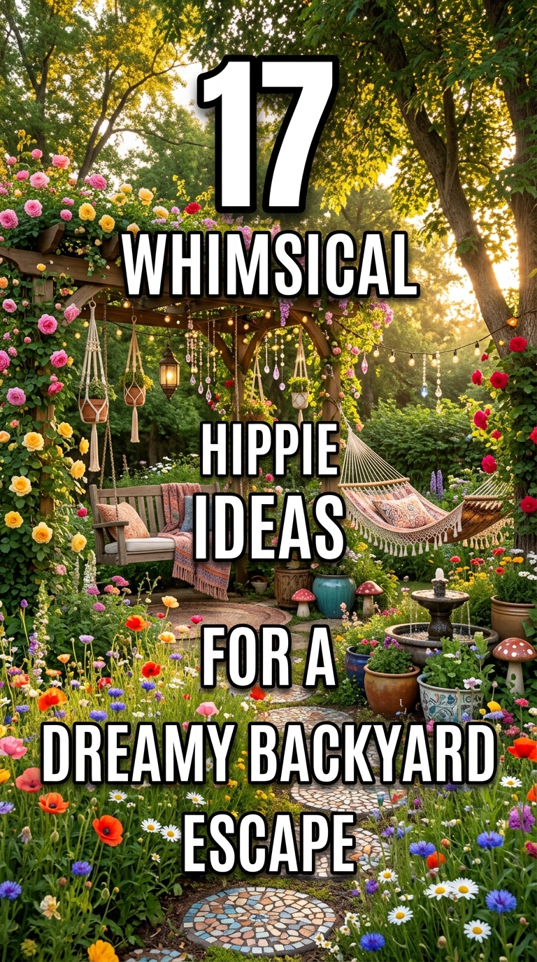 Dreamy whimsical hippie backyard garden