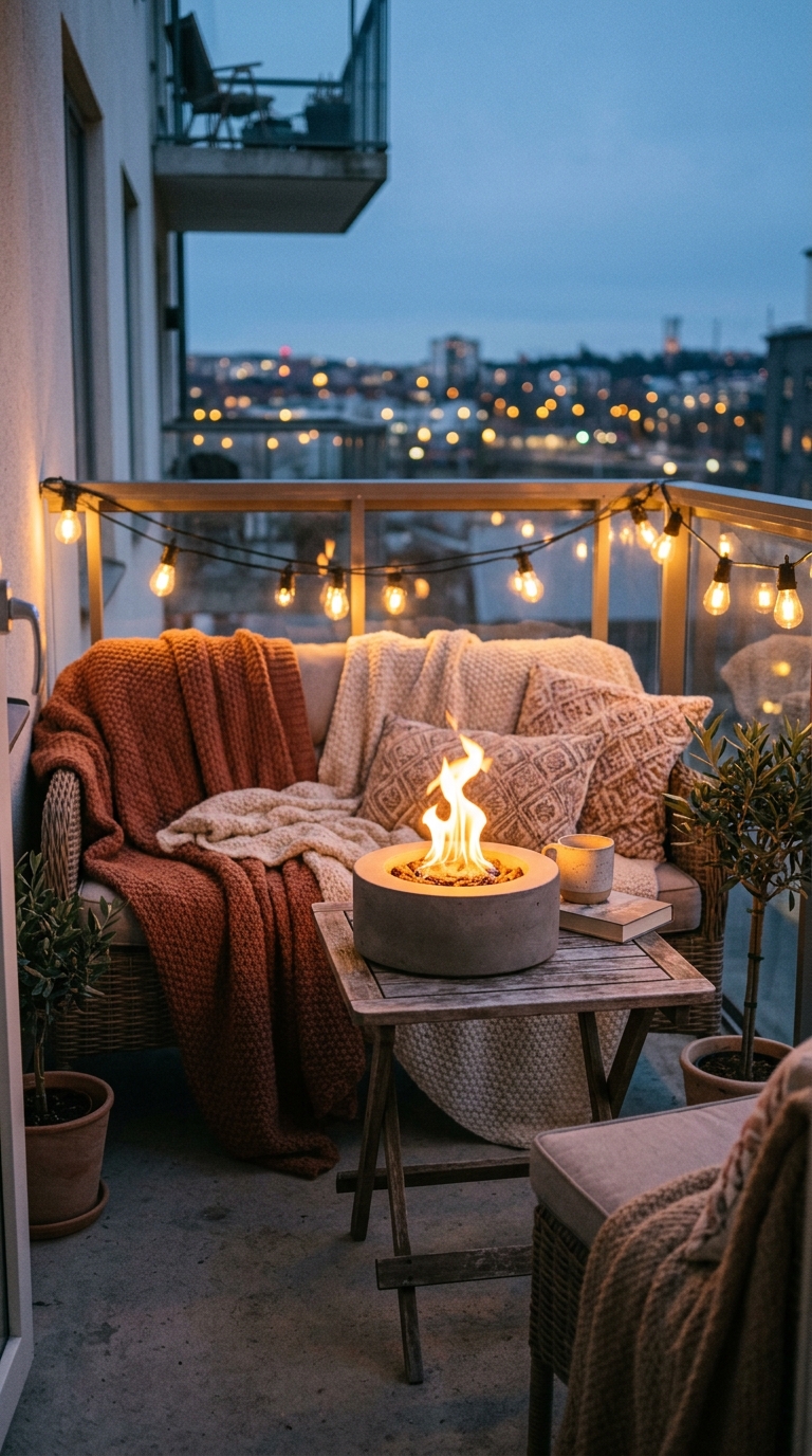 Compact fire feature idea for small patio