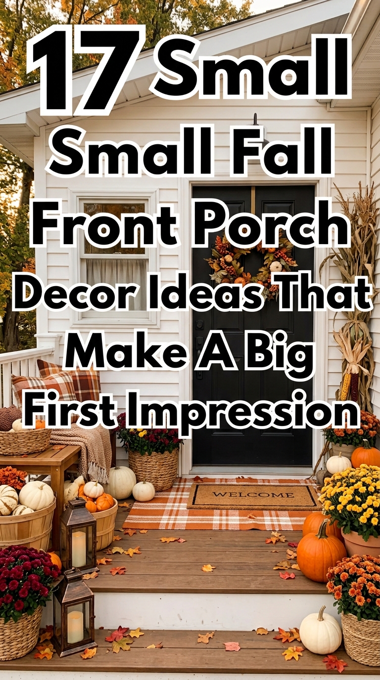 Cozy small fall front porch.