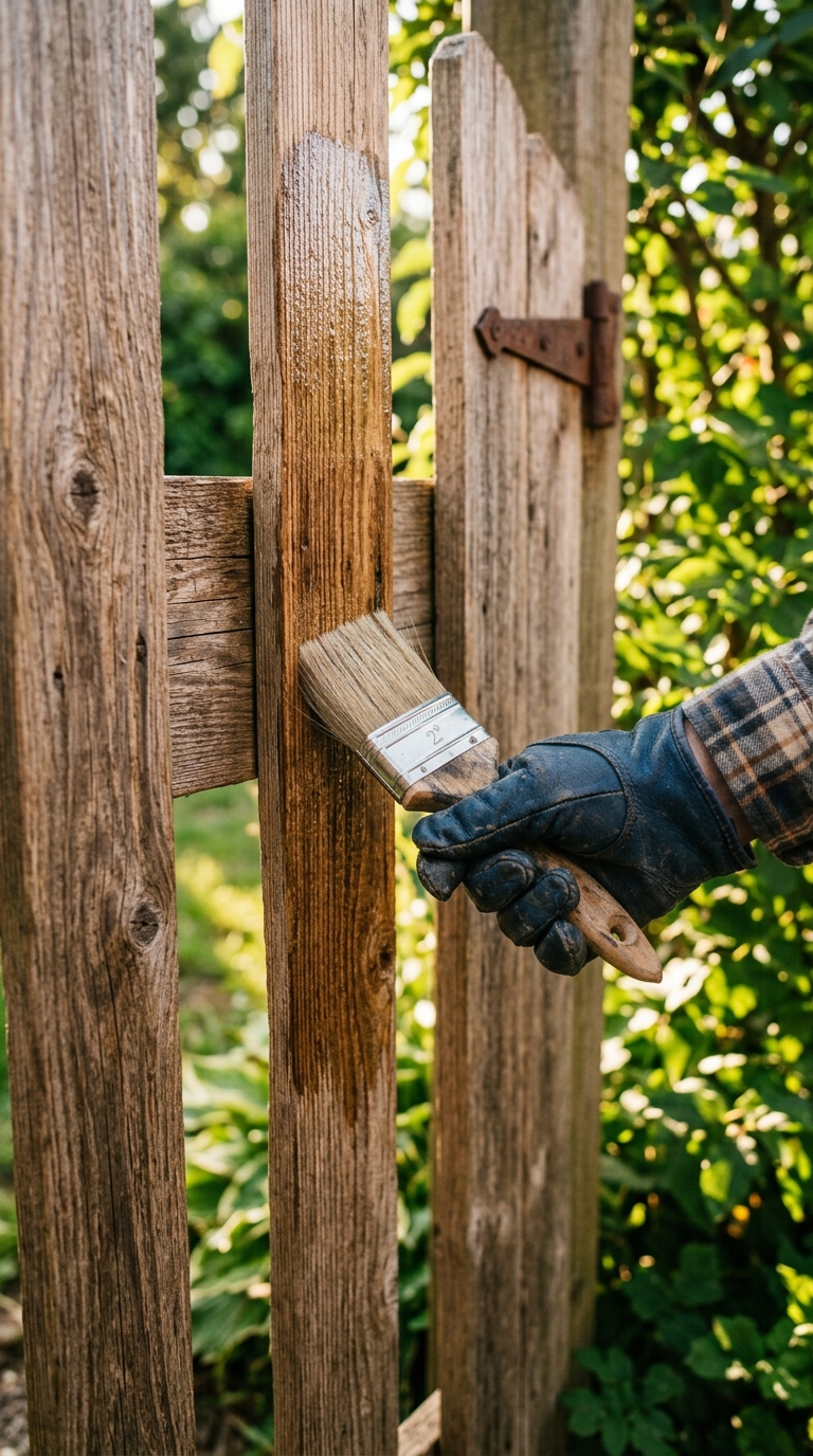Maintaining a DIY garden gate with wood seal