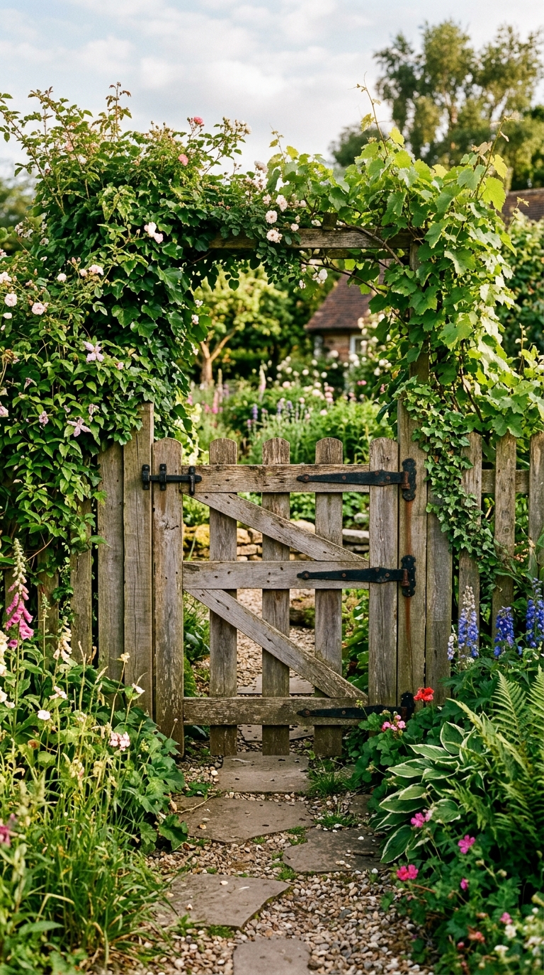 DIY pallet wood garden gate with rustic farmhouse design