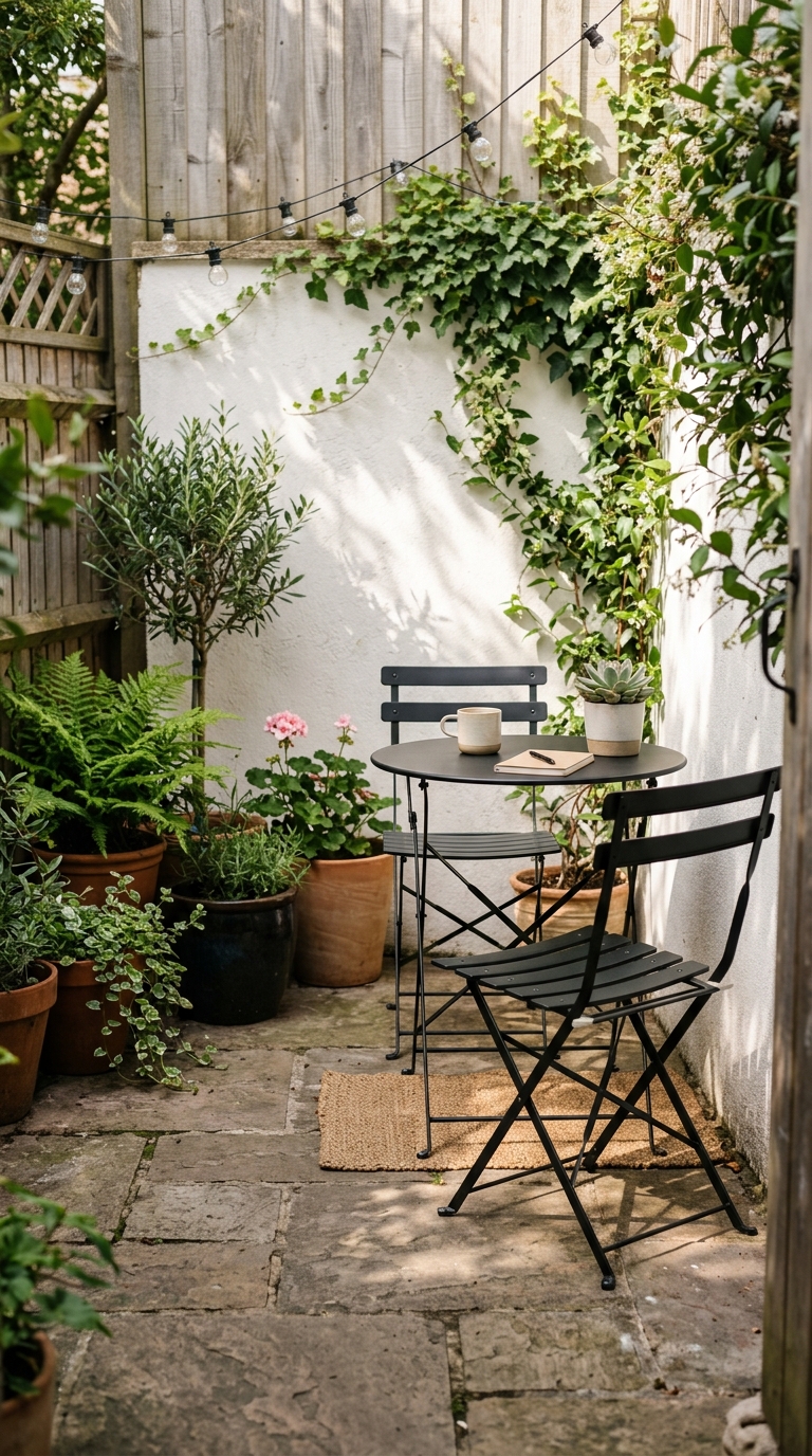 Multi-purpose folding furniture idea for a small patio