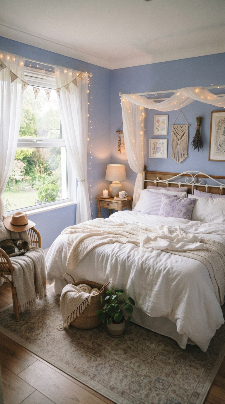Light sage green bedroom walls bringing a natural, tranquil feel