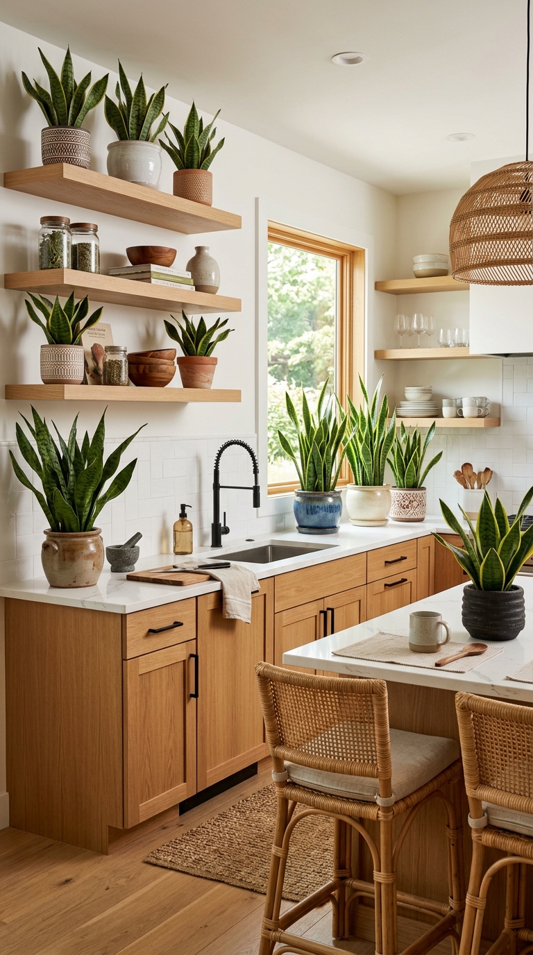 20 Snake Plant Kitchen Ideas That Thrive Even If You Forget to Water
