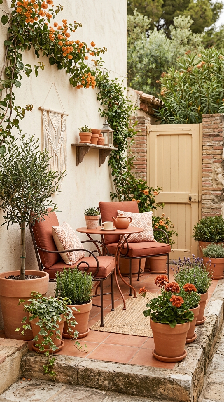 Monochromatic color palette idea for small patio design