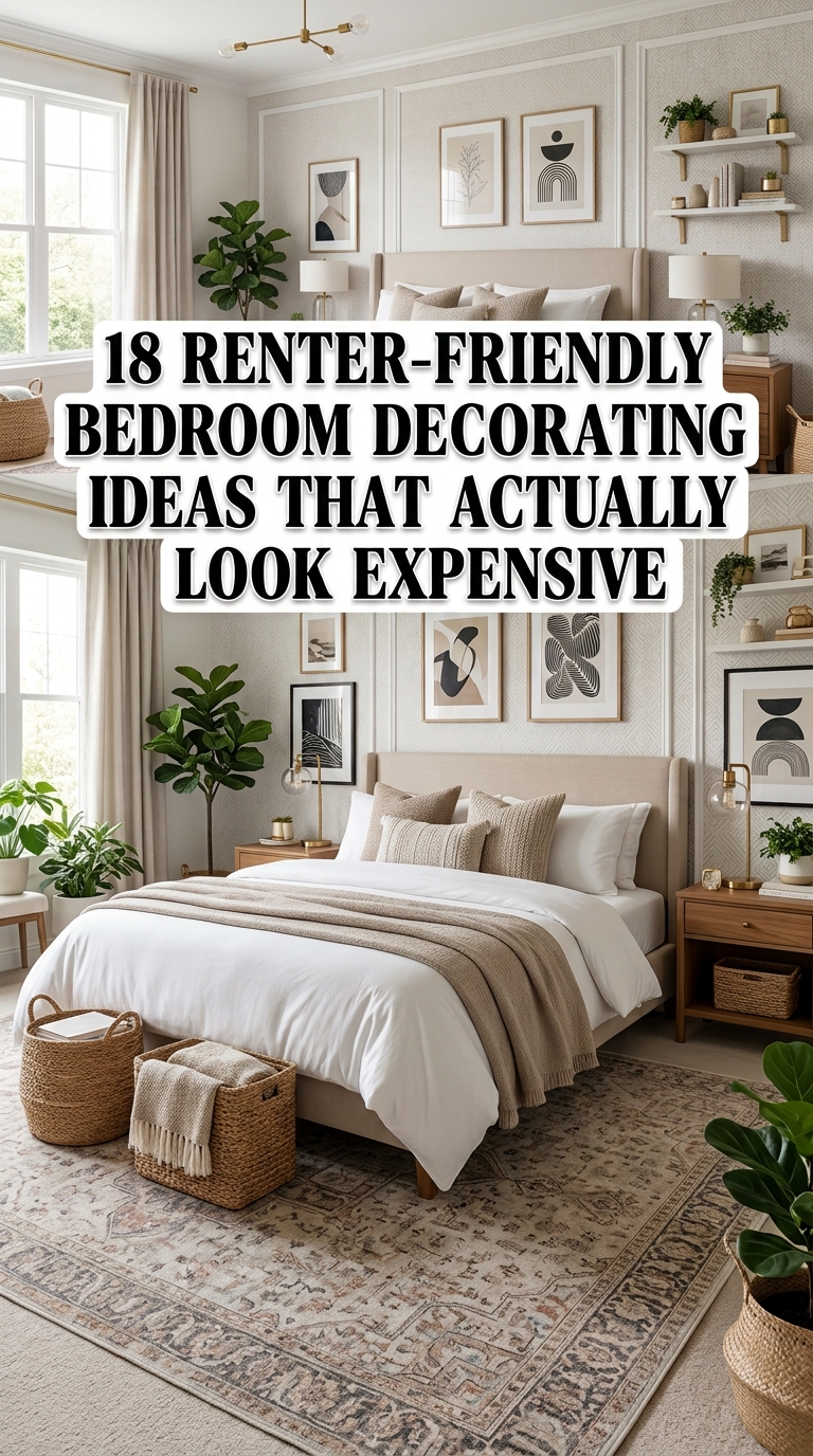 Renter-friendly luxury bedroom decorating ideas with stylish affordable decor