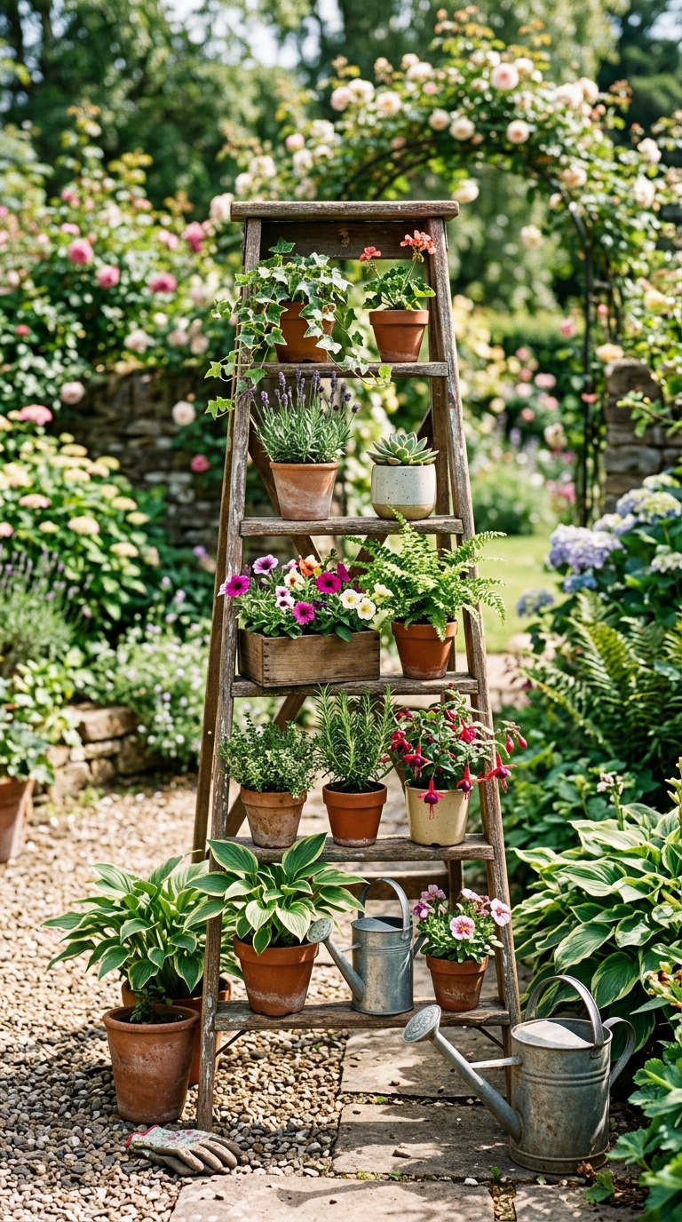 Upcycled furniture idea for a whimsical hippie garden