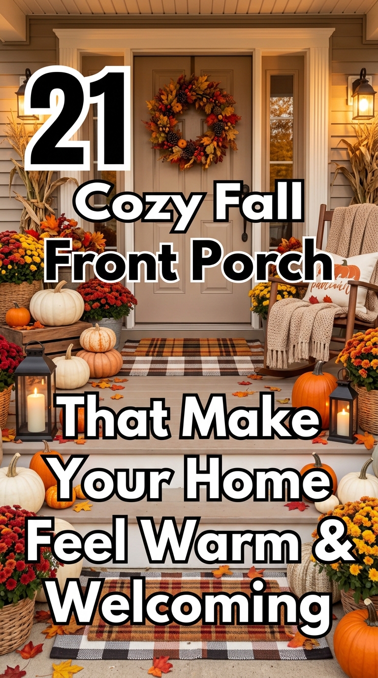 Warm and welcoming fall front porch.